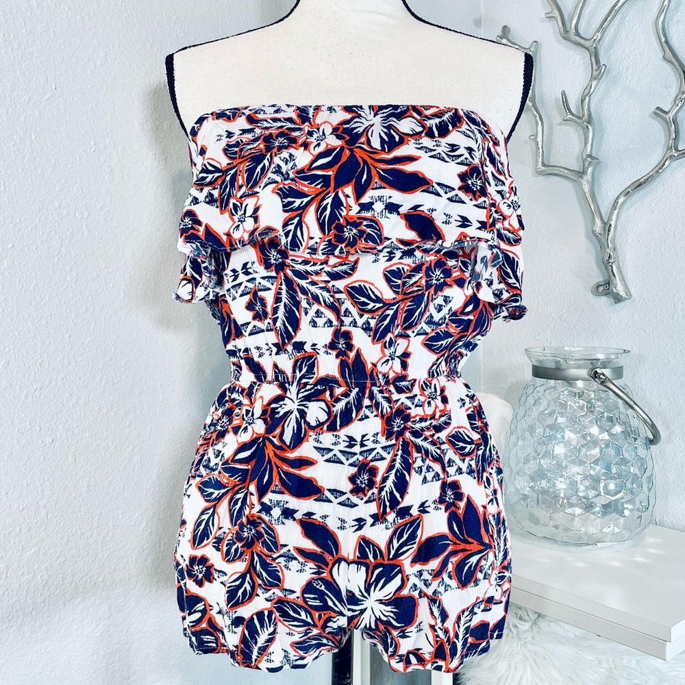 AQUA Tropical Floral Romper XS